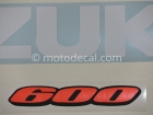 SUZUKI GSX-R 600 2009 BLUE WHITE DECAL KIT