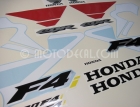 HONDA CBR 600 F4i 2001 WHITE RED DECAL KIT