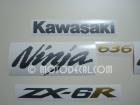 KAWASAKI ZX-6R 2005-2006 BLACK DECAL KIT