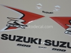 SUZUKI GSX-R 600 2008 ORANGE SILVER DECAL KIT
