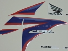HONDA CBR 125R 2011 WHITE RED BLUE DECAL KIT